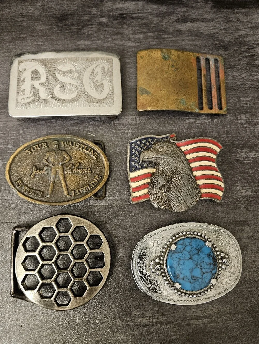 Vintage Belt Buckle Lot of 6